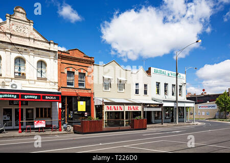 Ballarat Australia / Ballarat`s charmante Main Road Architektur. Stockfoto